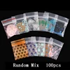 100pcs Random Mix Ziplock Pill Jewelry Packaging Plastic Pouches Mini Cute Zip lock Bags Plastic Packaging Bags Thick 0.24mm 6