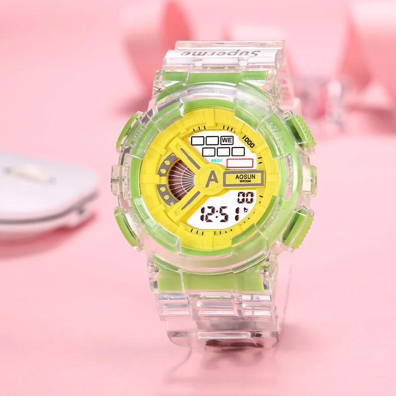 UTHAI CE38-reloj electrónico deportivo para niños y niñas, pulsera de techo de agua de 30m, colores caramelo, nuevo