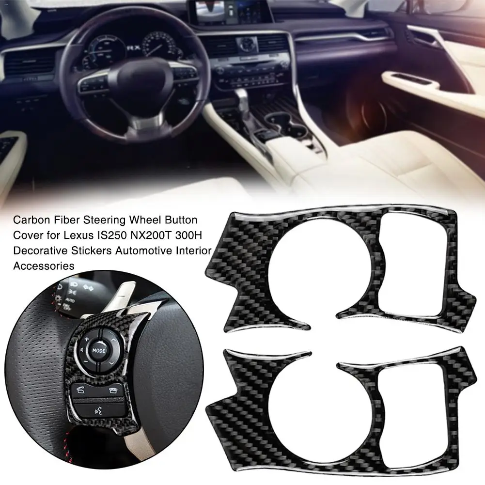 

Carbon Fiber Steering Wheel Button Cover For Lexus IS250 NX200T 300H Decorative Stickers Automotive Interior Accessories