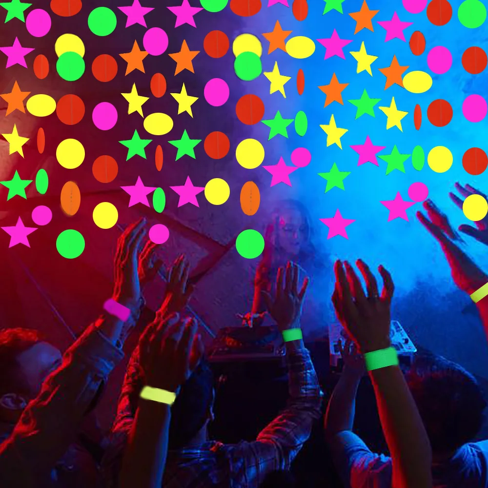 Гирлянда неоновая круглая из бумаги 72 фута|Флажки вымпелы и конфетти| |