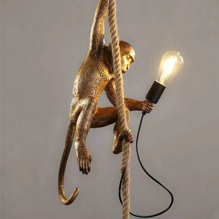 Ретро промышленный светодиодный настенный светильник с обезьяной из смолы для спальни гостиной кухни столовой прихожей лестницы Лофт Ресторан Бар деко
