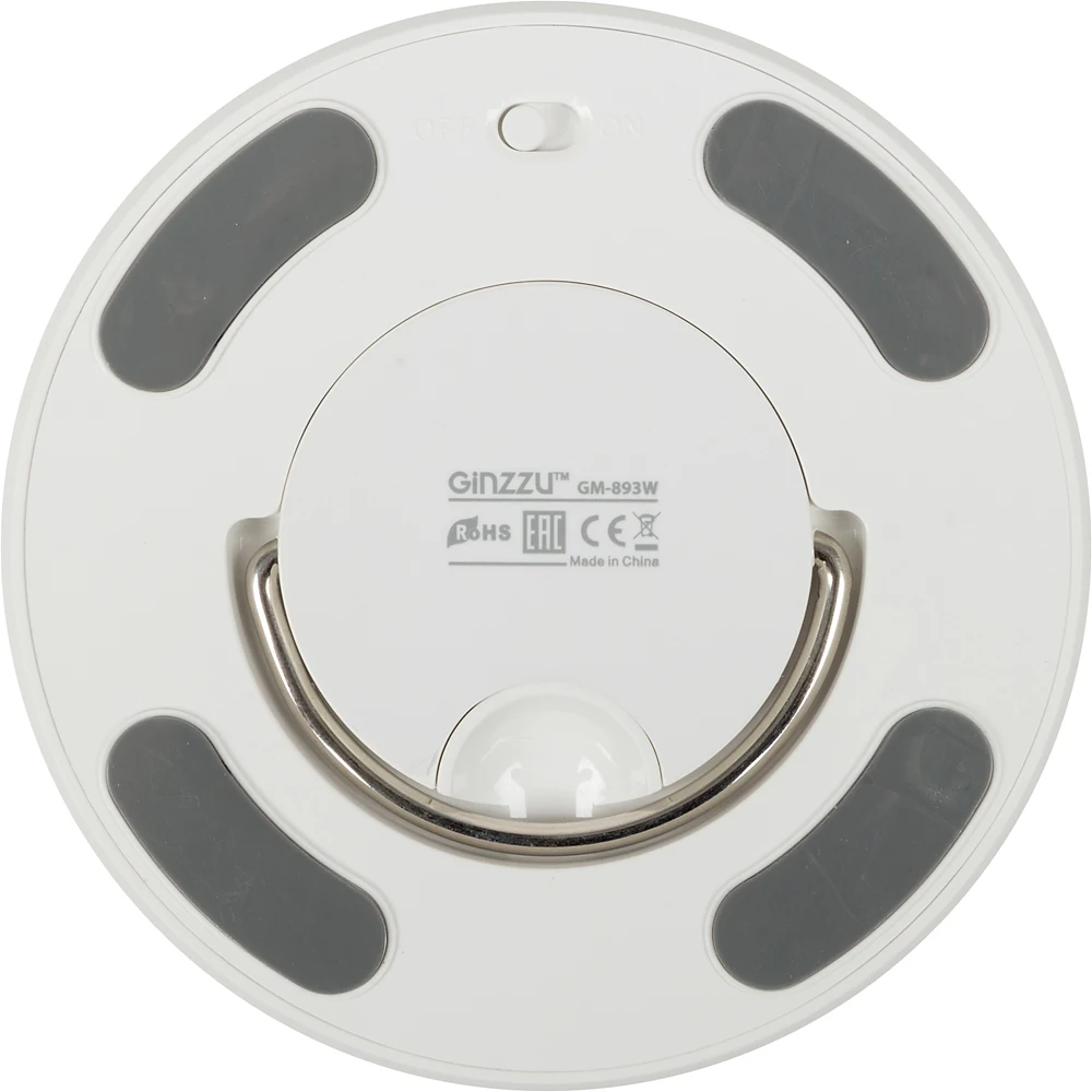 Колонка порт. Ginzzu GM-893W белый 5W 1.0 BT/3.5Jack 1800mAh