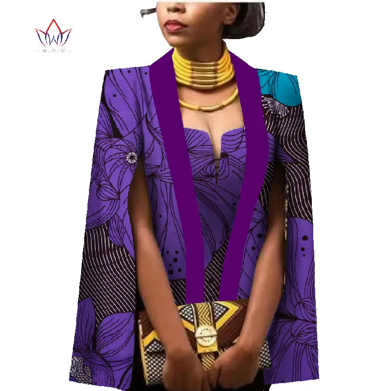 Африканская Женская одежда с длинным рукавом накидка пальто платье костюм африканские Топы Комплект из 2 предметов вечерние платья зимнее платье женская одежда WY552 - Цвет: 17