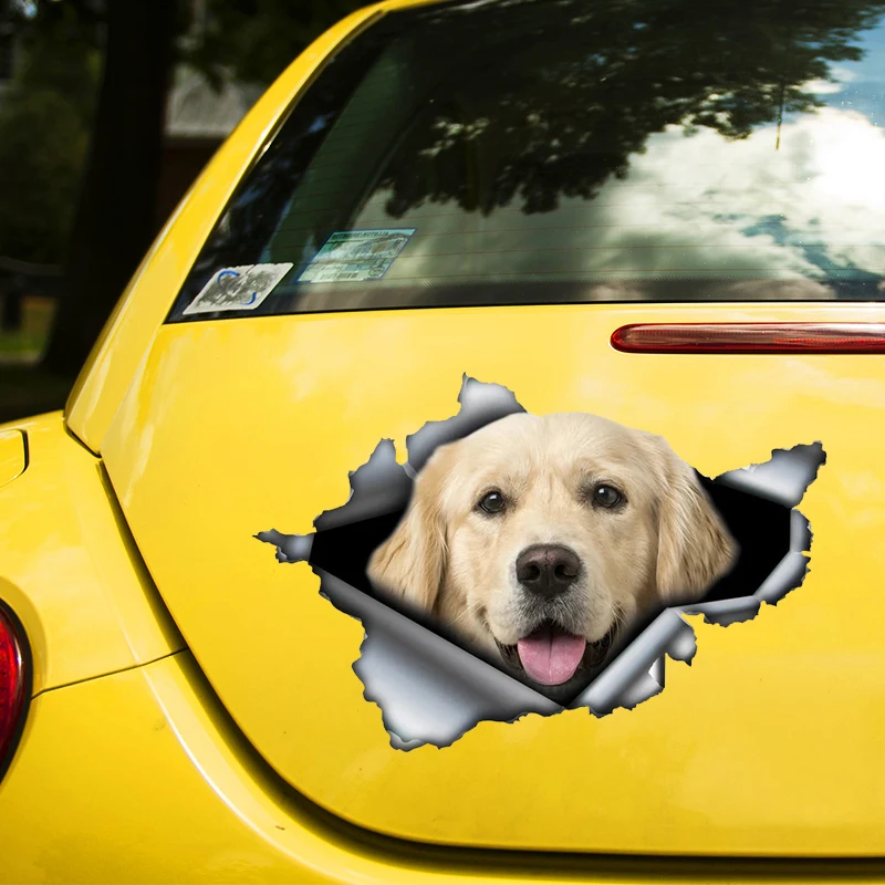 

Bright Golden Retriever 17CM\20CM Self-adhesive Decal Car Sticker Waterproof Auto Decors on Bumper Rear Window Laptop # 60416