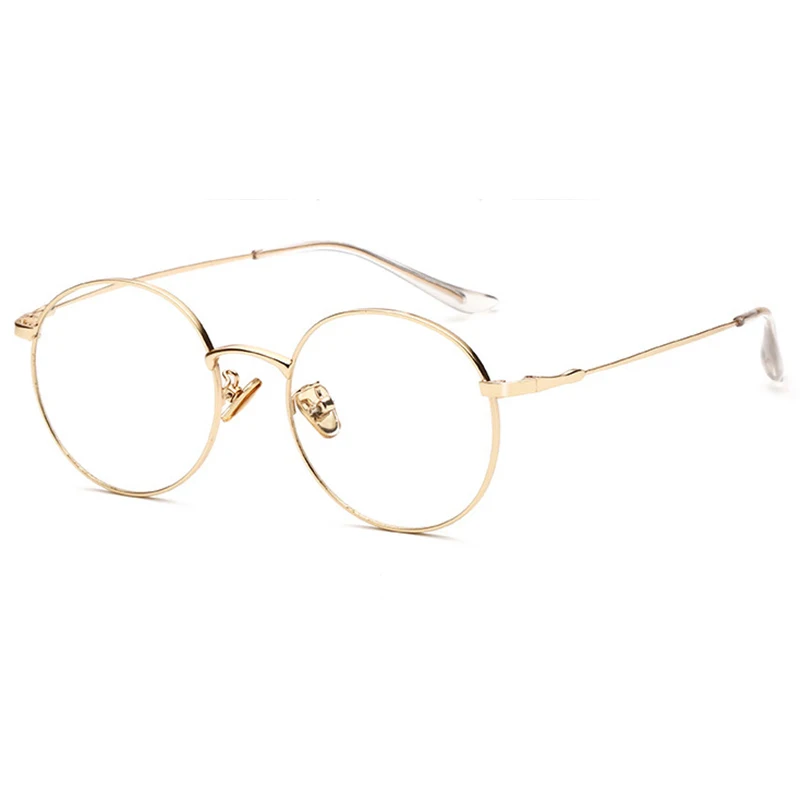 Fashion Anti Blue Ray Computer Glasses Women Vintage Men Round Glasses Frame Goggle Eyewear Myopic Optical Eyeglasses - Цвет оправы: gold