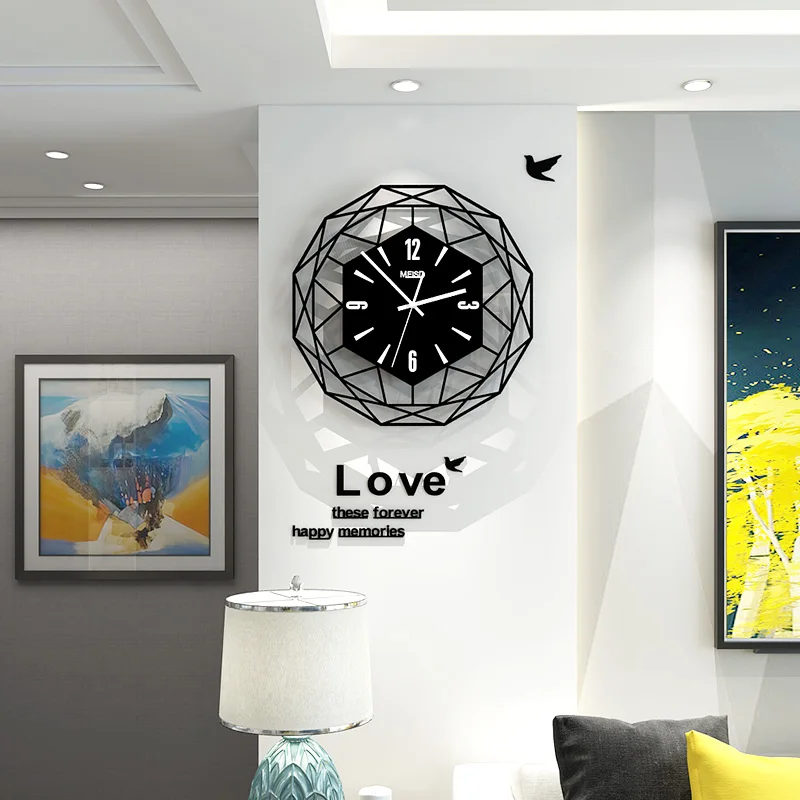 Новые модные уникальные настенные часы MEISD, современный дизайн, геометрическое декоративное украшение в Европейском стиле, часы для гостиной, домашний декор, сияющая