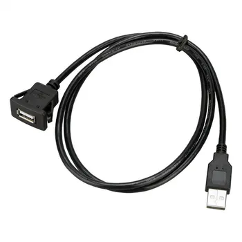 

catuo USB2.0 Flush Mount Cable 1M/2M Double/Single USB Port Extension Flush Dashboard Panel Mount Cable for Car Boat Motorcycle