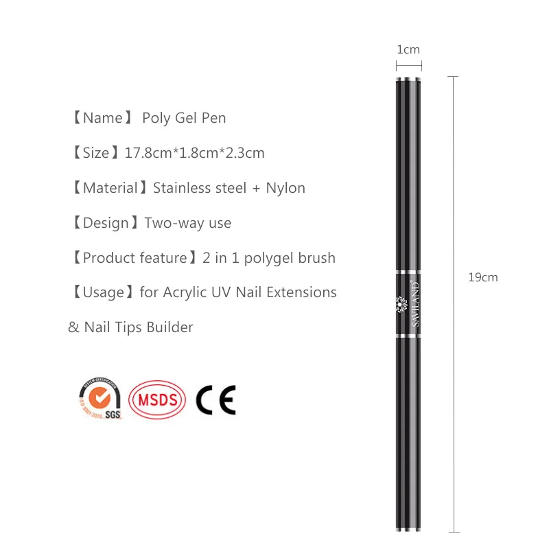 SAVILAND 2 в 1 двойная полигелевая ручка, кисточка для ногтей, гелевая акриловая полигелевая кисть для наращивания ногтей, УФ-наконечники для ногтей, быстрые инструменты