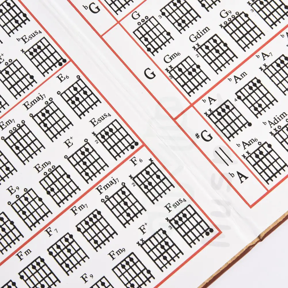 Muspor гитара Chord Book Chart высокое качество из искусственной кожи 6 струн мягкий переплет гитарные аккорды табулатура Guitarra finger упражнение лист
