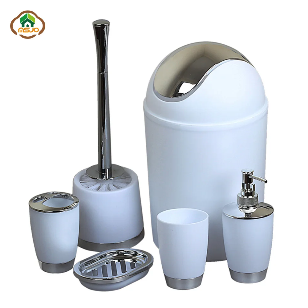 Набор украшений для ванной комнаты MSJO 6 шт. диспенсер шампуня мусорная корзина