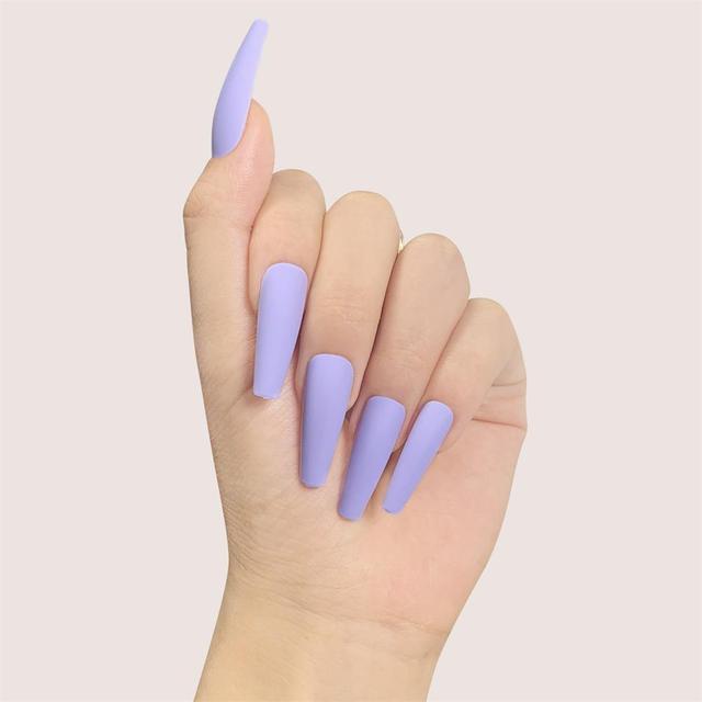Professional Fake Nails Long Ballerina Half French Acrylic Nail Tips Press On Nails Full Cover Manicure Beauty Tools