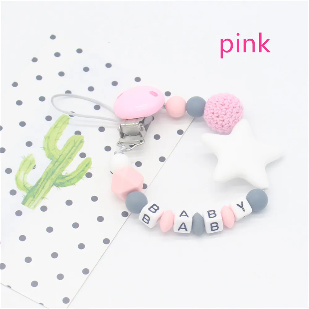Style 1 - pink Новая силиконовая Детская Соска-пустышка с зажимом, красочная цепочка для соски для детей, Прорезыватель для зубов, жевательная игрушка, зажимы для пустышки, нескользящая ниппельная веревка - Цвет: Style 1 - pink
