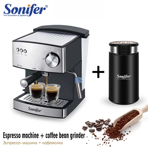 Электрическая кофемашина для эспрессо 1,6 л, кофемолка 15 бар Express, электрическая Кофеварка из пены, Кухонная техника, 220 В, Sonifer - изображение