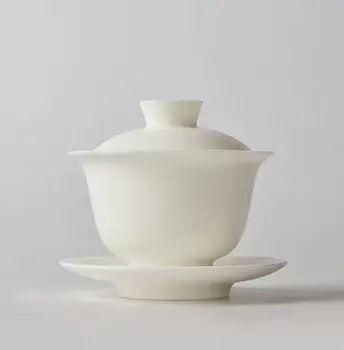 

White Porcelain Kung Fu Gaiwan Hand Made Ceramic Tea Set Chinese Porcelain Teaware 160ml Tea Bowl High Quality Chinaware
