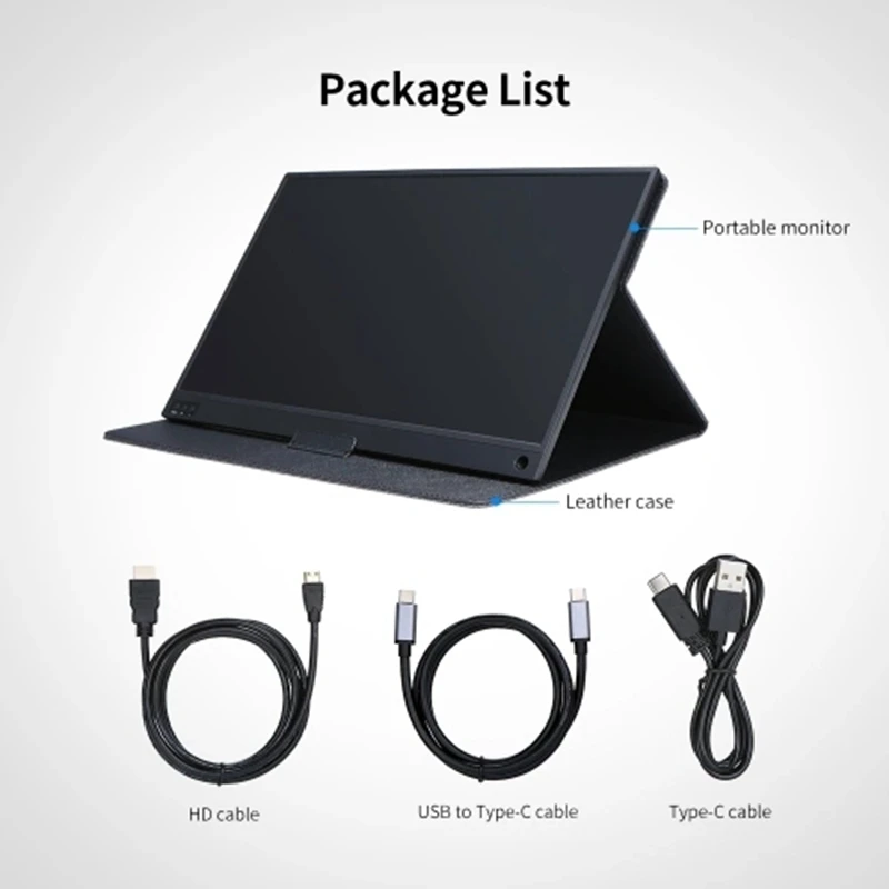 T-Bao Портативный монитор 1920X1080 HD ips 15,6-дюймовый Дисплей свяжитесь Экран монитор 8000 мА/ч, Перезаряжаемые Батарея с кожаный чехол