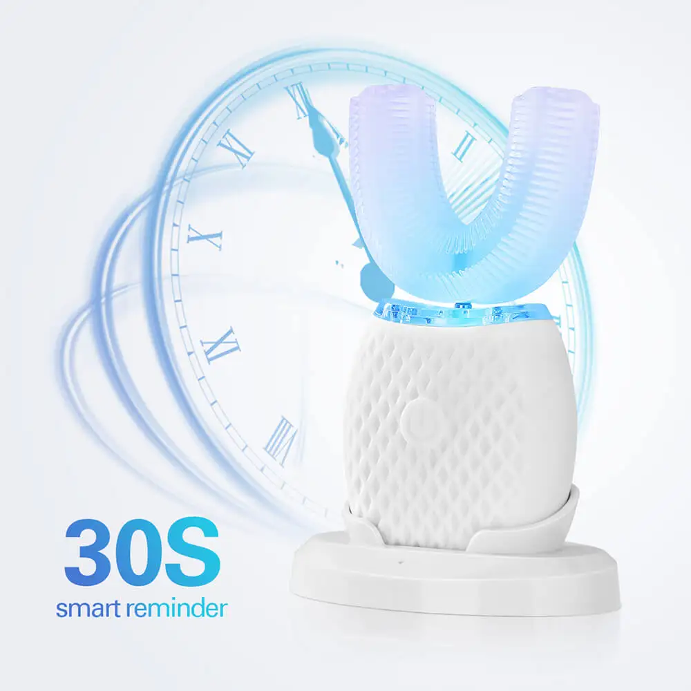 Intelligent Automatic Silicone Sonic Electric Toothbrush USB Rechargeable U-type Blue Light Teeth Whitening Toothbrush 4 Modes Intelligent Automatic Silicone Sonic Electric Toothbrush USB Rechargeable U-type Blue Light Teeth Whitening Toothbrush 4 Modes