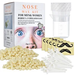Painless Nose Wax Kit Nose Hair Wax Beans Cleaning Wax Set Effective Safe Nose Hair Removal For Men Women