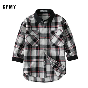 

GFMY 2020 spring 100% Cotton Full Sleeve Fashion kids Plaid Shirt 3T-12T Casual Big Kid Clothes Can Be a Coat