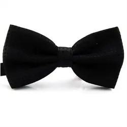 Однотонный черный горошек мужской галстук-бабочка Pre-платье с поясом Свадебная смесь Ajustable SilkBlend свадьба