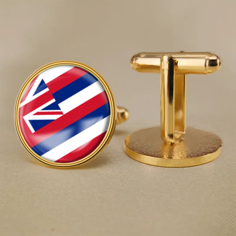 

Seal of Hawaii State of United States of America Map Flag Cufflinks