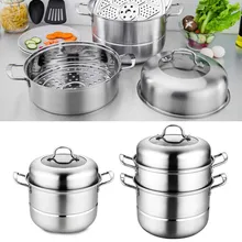 2/3 уровневая Пароварка утолщенная Паровая Кастрюля со спуском пара кухонная посуда из нержавеющей стали