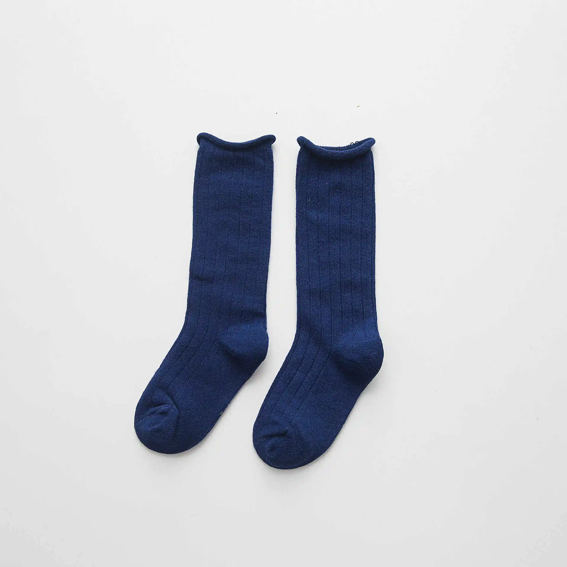 Детские носки для малышей хлопковые Дышащие носки на весну-осень-зиму однотонные гольфы для мальчиков и девочек высокое качество - Цвет: navy