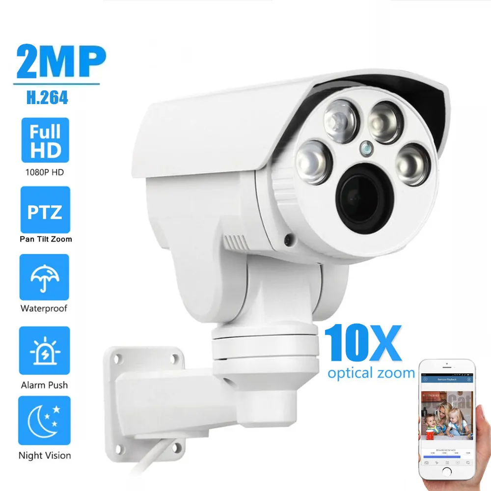 Full HD разрешение 2.0MP 5.0MP IP камера PTZ открытый 4X 10X оптический зум моторизованный