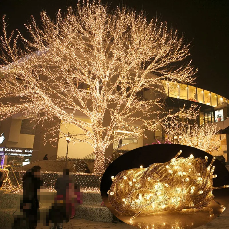 

5/10/20/30/50/100m LED Garland Light String Waterproof EU/US Plug AC220V/110V Christmas Holiday Party 9 Color Lights Decoration