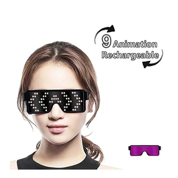 

Party LED Glasses Disco Wine Bar Dynamic Flashing LED Glasses, Raves Bluetooth APP Customizable Light Up Glass USB Charging