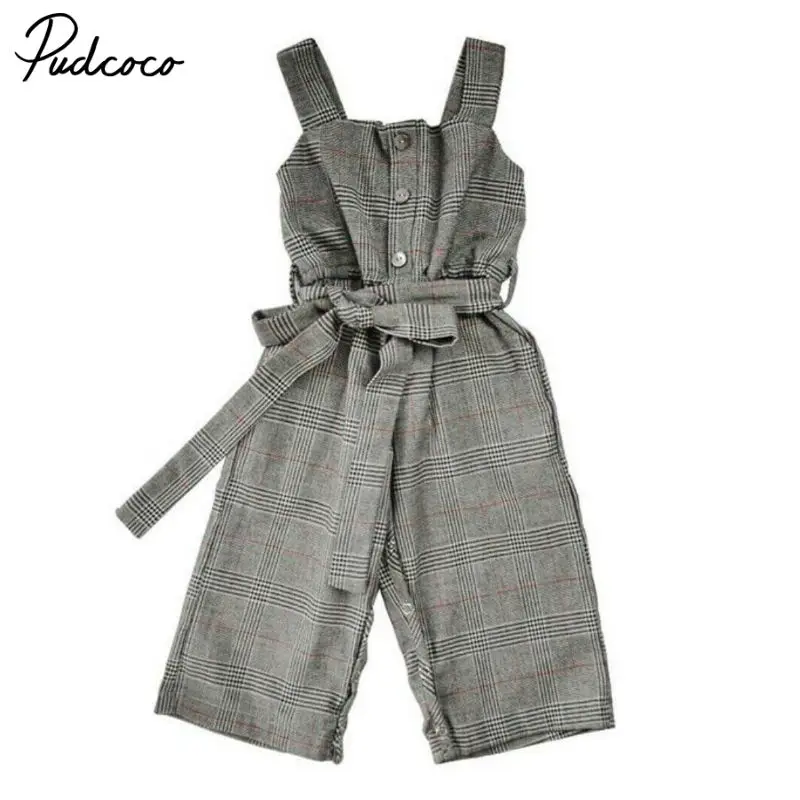 

2020 Summer Toddler Overalls Baby Suspender Pants Solid Baby Boy Overalls Plaid Girls Cute Off Shoulder Overalls Pants For Kids