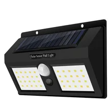 Солнечный 40LED Двусторонняя осветительная панель на открытом воздухе зондирования Настенные светильники Водонепроницаемый сада сад лампа освещения настенный светильник