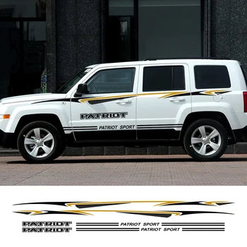 

2pcs Car Racing Stripe Stickers Vinyl Auto Waterproof Sport Styling Decals For Jeep Patriot Automobiles Car Tuning Accessories