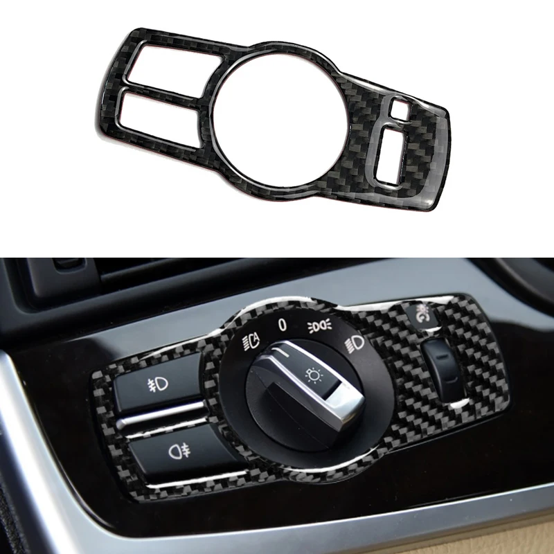 

10PCS Carbon Fiber for BMW F10 F07 F01 X3 F25 X4 F26 Car Interior Headlight Switch Cover Trim Sticker Decoration M Accessories