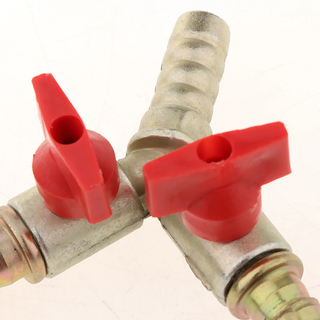 Y-shaped 3 Way Gas Fuel Valve Switch High Strength and Hardness Shut Off Ball Valve Hose Barb