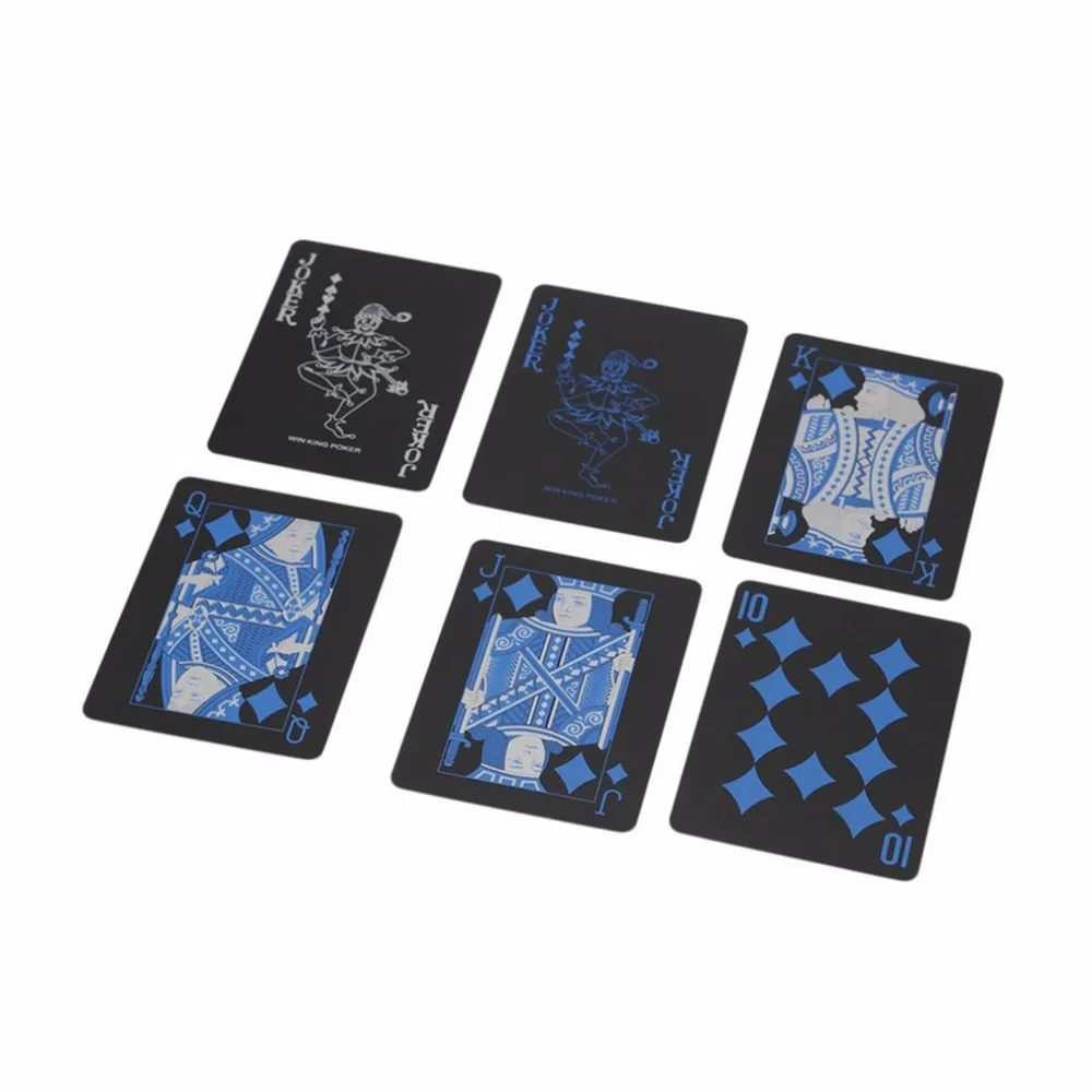 Тренд 54 шт палубный покер водонепроницаемый ПВХ пластиковый набор игральных карт классический магический трюк инструмент чистый цвет черный Волшебная коробка-упакован Горячий