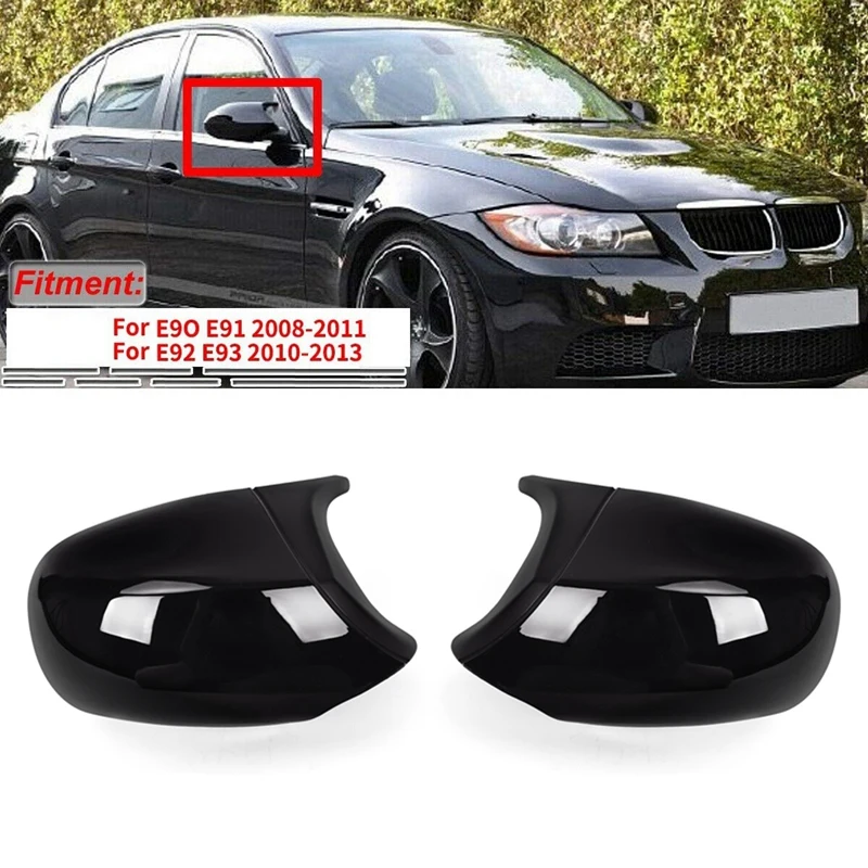 Глянцевый черный M3 стиль крышка зеркала заднего вида Замена для BMW 3 серии E90 E91 E92