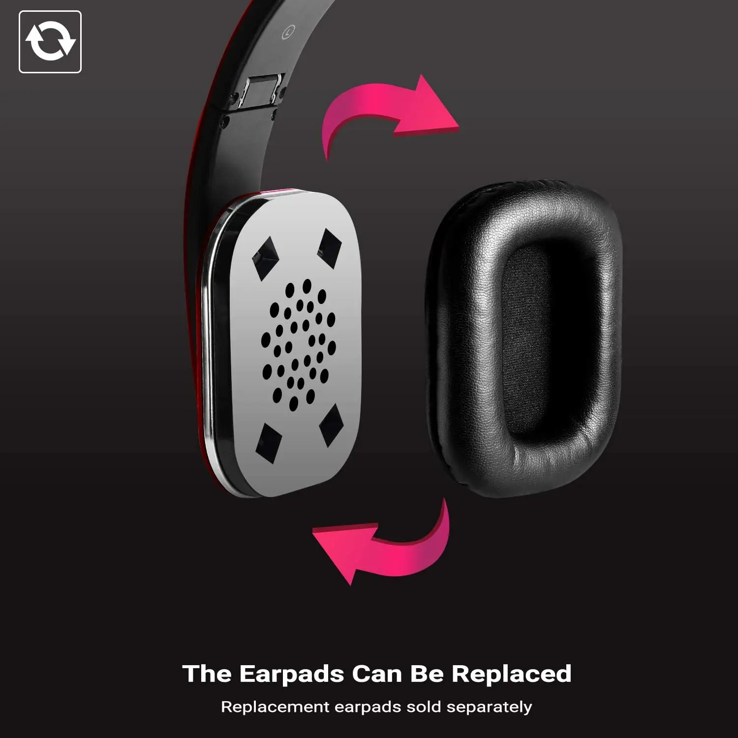 August EP650 Red Upgrade Wireless Bluetoooth Headphones