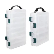 10/14 отсеков Коробка для рыболовных снастей прозрачная пластиковая приманка крючок чехол для хранения двухсторонний ящик для рыболовной приманки Pesca аксессуар