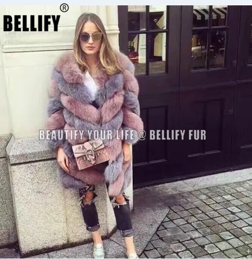 

Customized patchwork color - Italy brands Milan Runway natural fox fur coats New collection 2018 twisted style Real Fur jackets