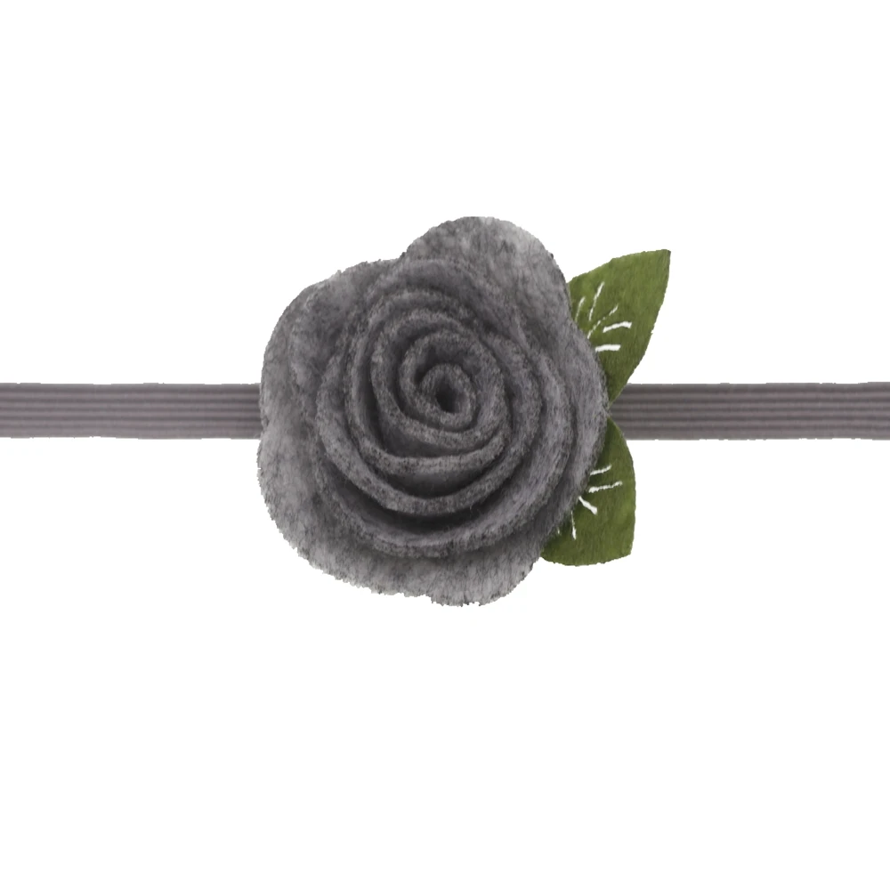 baby Headbands Felt Flower Crown Headband Girls Rose Leaves Elastic hair band Kids Photography Props baby Hair Accessories