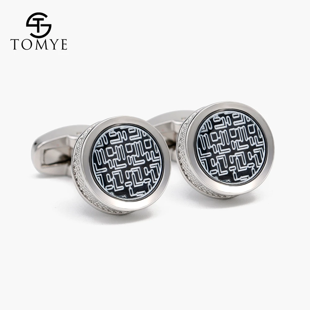 

TOMYE Classic Cufflinks Rectangular Pattern French Shirt Business Sleeve Button Jewelry XK19S146