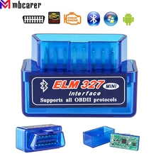 Elm327 Obd2 الماسح الضوئي بلوتوث V1.5/V2.1 سيارة OBD أداة تشخيص رمز القارئ لنظام أندرويد ويندوز سيمبيان الإنجليزية البسيطة