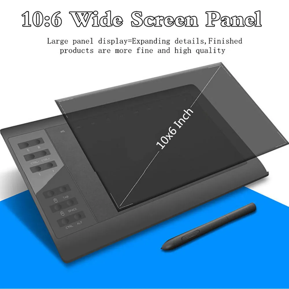 

10*6'' Digital Tablets G10 Updated Version Graphics Tablet 8192 Levels Professional Digital Drawing Tablets Animation with Gifts