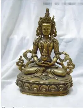 

YM 306 Old Chinese gild bronze carved Buddhism Amitayus buddha Sculpture statue