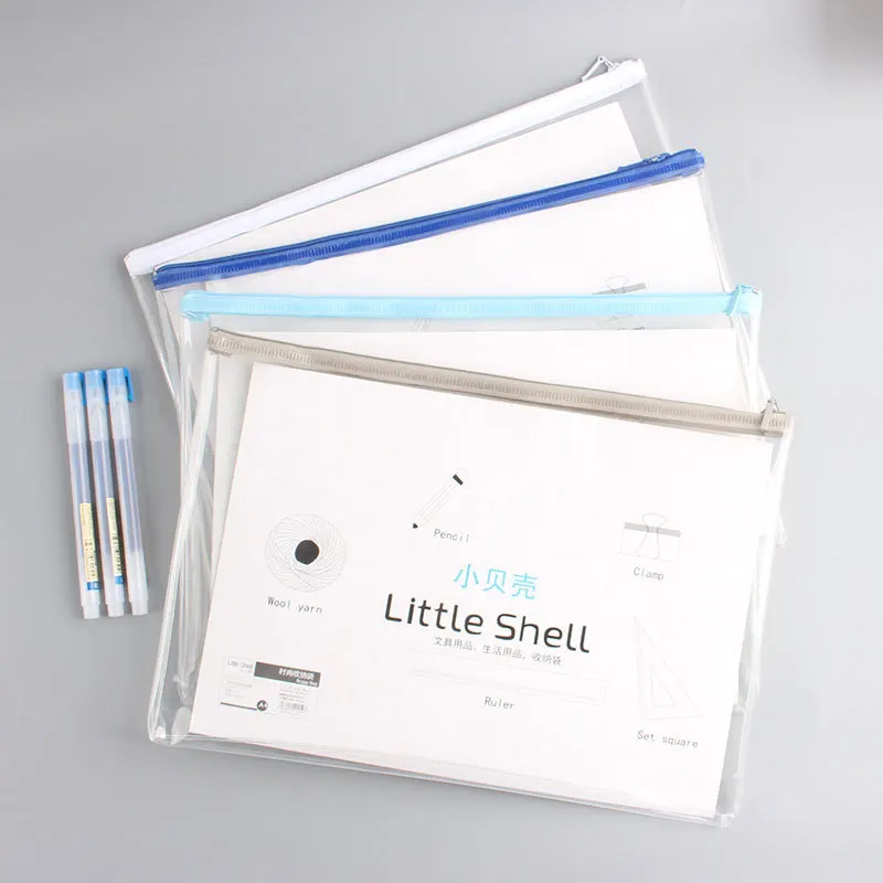 

Examination Exclusive Zipped Pencil Bag Women's Transparent Simple for Student Large-Volume Storgage Bag Girl'S Big Makeup Bag
