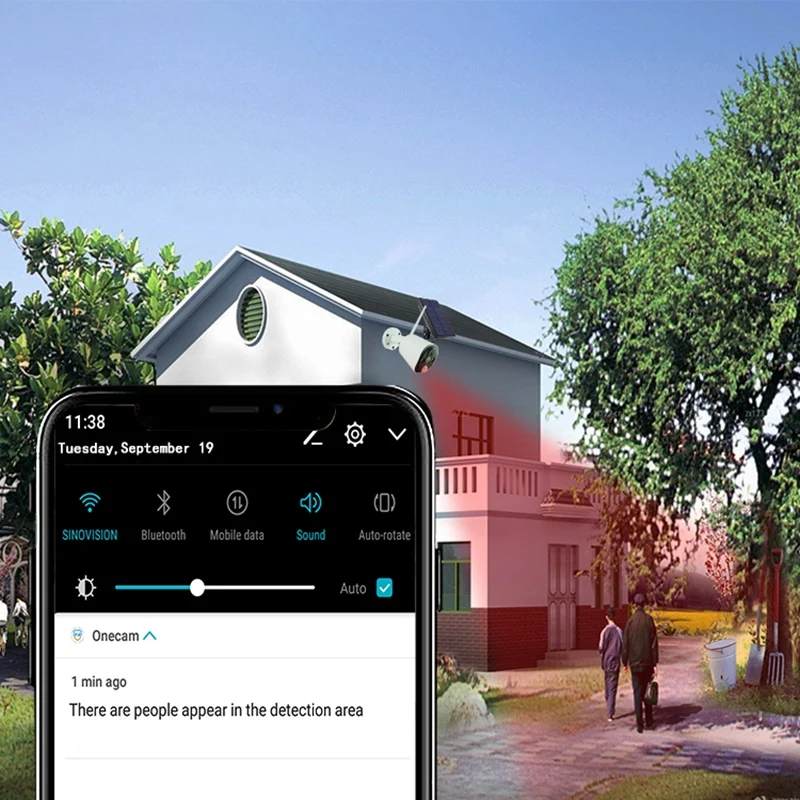  1080P Solar Power Camera 2MP Wireless Wifi Security Surveillance Waterproof Outdoor Camera IR Night