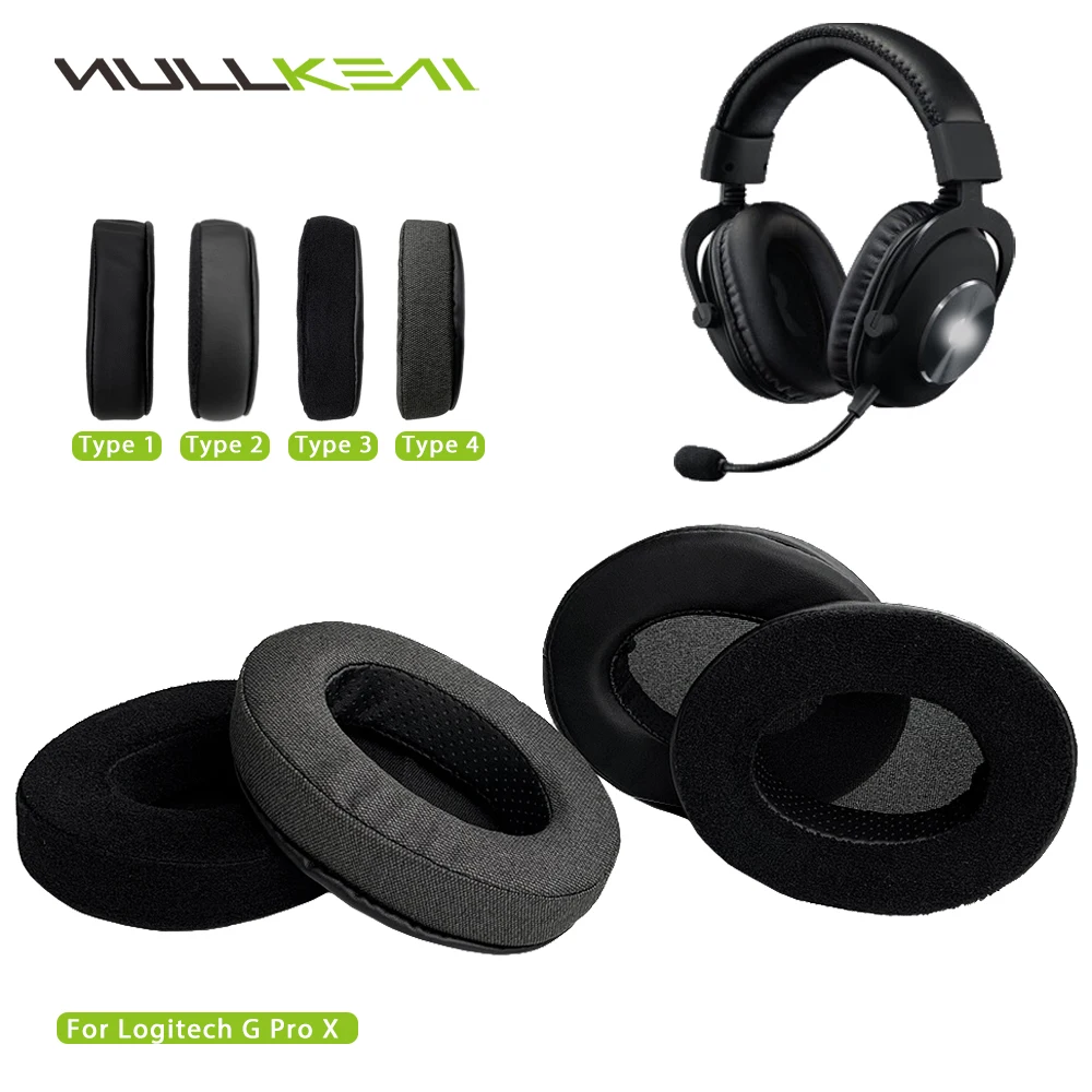 Сменные амбушюры Nullkeai для наушников Logitech G Pro X утолщенные кожаные бархатные