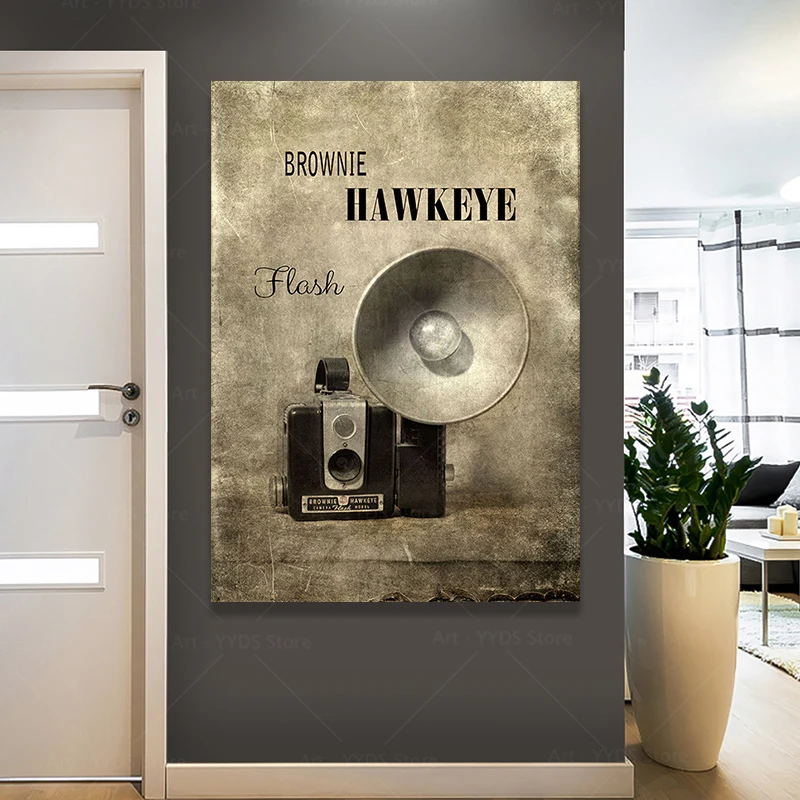 Vintage Camera Canvas Painting Posters Old Machine Photography