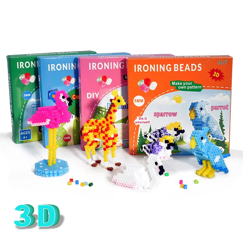 Набор шариков JINLETONG Хама 3D головоломка DIY игрушки бусины 5 мм набор животных