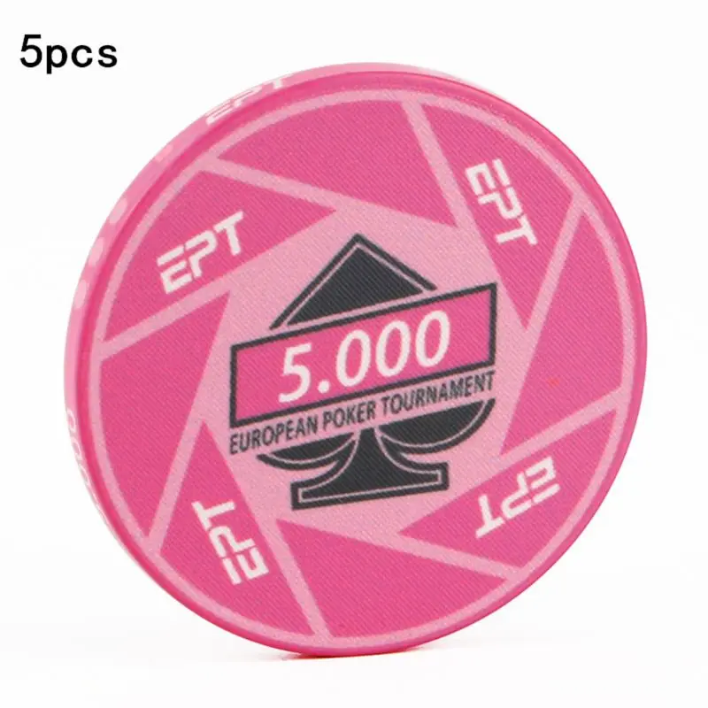 5 шт. EPT керамические Техасские фишки для покера профессиональные казино Pokerstars круглые монеты - Цвет: 5000